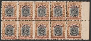 STRAITS SETTLEMENTS 1906 Labuan Crown 4c/18c block, 'Line through 'B'. MNH **.