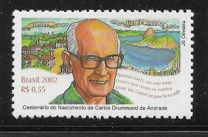 Brazil 2002 Carlos Drummond de Andrade Writer Sc 2861 MNH A2381