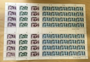 FULL SHEETS Tuvalu 1992 SC 594-7 - Columbian Stamp Expo - 4 Sheets of 40 - MNH