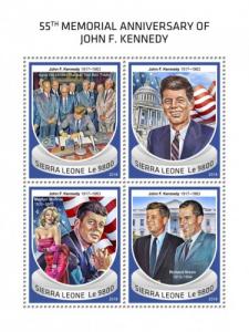 SIERRA LEONE - 2018 - John F Kennedy - Perf 4v Sheet - MNH