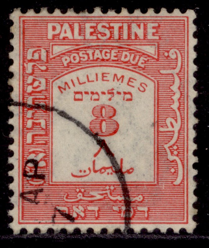 PALESTINE GV SG D9, 8m scarlet, FINE USED.