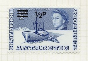 British Antarctic 1971 Early Issue Fine Mint Hinged 1/2P. Surcharged NW-182588