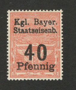 GERMANY-Kgl Bayer staatseisenb ovpt. train railway-fiscal tax due REVENUE- 40 pf 