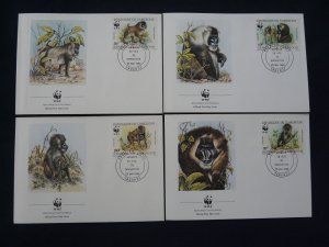 WWF monkey set of 4 FDC Cameroon 1988 (-50% for 10 sets or more)