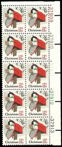 PCBstamps   US #1730 PB $1.30(10x13c)Christmas - Mailbox, MNH, (2)