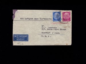 Germany Judaica Sara Cover Gotha 1941 Wehrmacht Frankfurt Censor Air to USA 10k