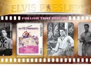 Liberia - 2011 - ELVIS PRESLEY MOVIE SERIES FOLLOW THAT DREAM - Sheet of 4 - MNH