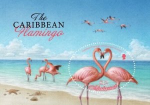 Montserrat 2019 - Caribbean Flamingo - Souvenir stamp sheet - Scott #1425 - MNH