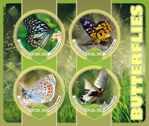 Stamps.Insects Butterflies 2020 year 1+1 sheets perforatted Botswana