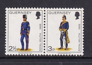 Guernsey   #99   MNH  1974  Miltia  2 1/2p + 3p   combination