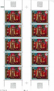 French Andora 1975 Europa Sheets of 10. Scott 236-37 Religeon Topical VF/NH/(**)