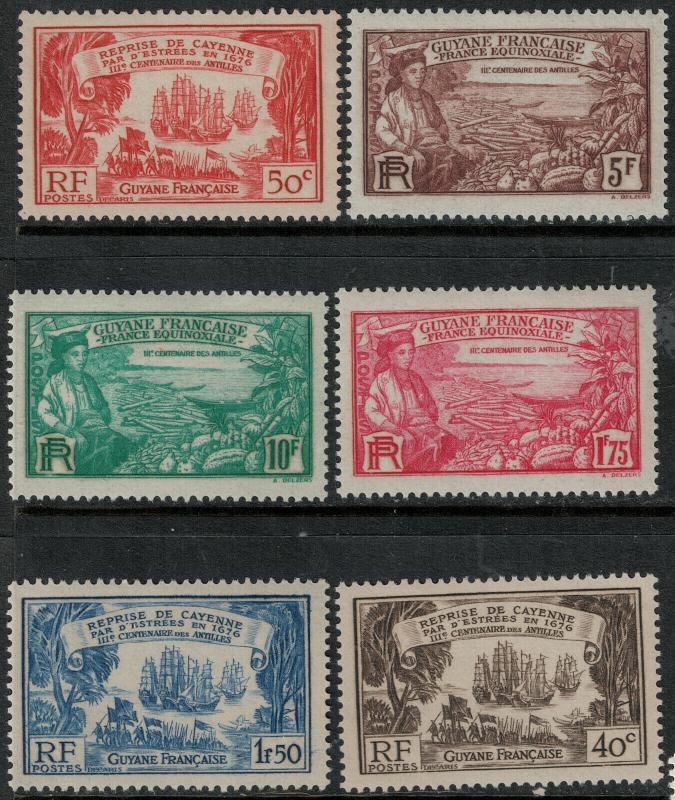 French Guiana 1935-1957 MNI 156-161 Mint/MNH SCV $59.00 Set