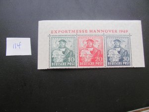 GERMANY  1949 MNH SC 662-664 STRIP FROM SS XF  (114)