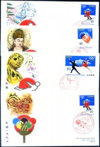 Sport. 1972 Sapporo Olympics. 12 illustrated FDC.