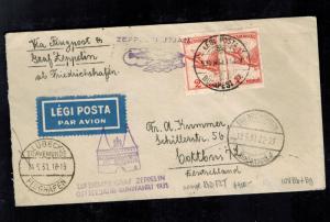 1931 Budapest Hungary Graf Zeppelin Cover LZ 127 to Cottbus Germany Round Trip