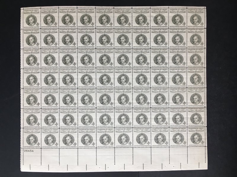 1959 sheet, 4-cent Ernst Reuter, Champions of Liberty Sc# 1136