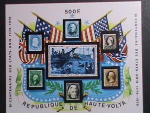 ​UPPER VOLTA- 1976 BICENTENARY OF AMERICAN REVOLUTION S/S IMPERF MNH VF