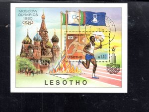 LESOTHO #296 1980 SUMMER OLYMPICS MINT VF NH O.G S/S CTO