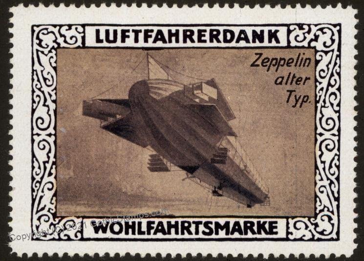 Germany WWI Air Force Memorial Luftfahrerdank Flight MNH Zeppelin Cinder G102788