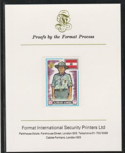 AJMAN 1971 WORLD SCOUTS - AUSTRIA  imperf on FORMAT INT PROOF CARD