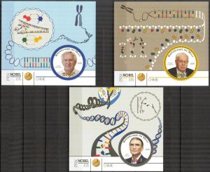 Mali 2016 Nobel Prix Chemistry 2015 P. Modrich T. Lindahl A. Sancar 3 S/S MNH