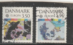 Denmark  Scott#  936-937  Used  (1991 Europa)