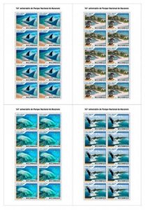 Mozambique - 2021 Bazaruto Archipelago Natl Park - 4 10 Stamp Sheets -