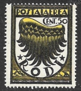 ITALY AEGEAN RHODES GREECE 1935 50c WING Airmail Sc C1 MH