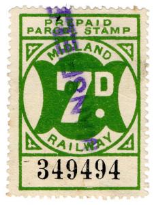 (I.B) Midland Railway : Prepaid Newspaper Parcel 7d (Mansfield)