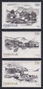 Faroe Is. Villages 3v 1982 MNH SC#83-85 SG#71-73