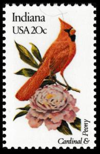 US 1966 or 1966a State Birds & Flowers Indiana 20c single MNH 1982