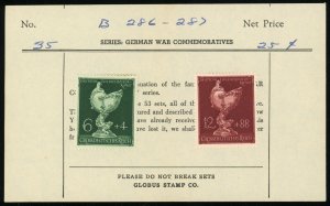 Germany #B286-B287 Goldsmith's Society Vintage Dealer Card 1944 Postage Stamps