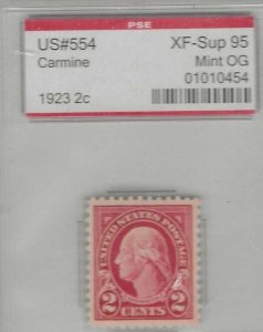 PSE GRADED 95 2c WASH (554) FR 1923 SEALED BRICK