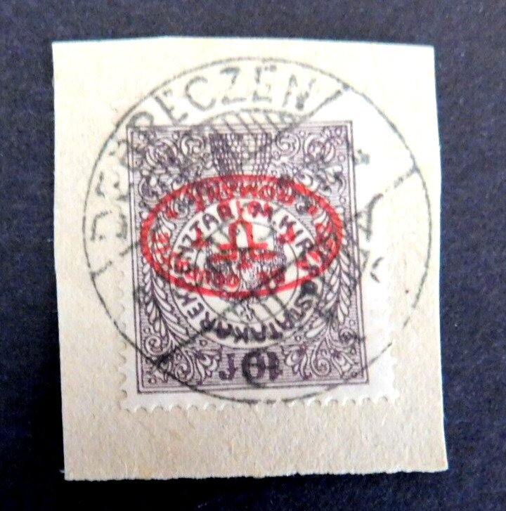 Hungary #2N59 Used/Fine on Piece, SON Cancel, Romanian Occupation 1919