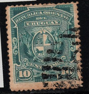 Uruguay #84 very strong Re-entry variety Coat of arms apealing used stamp