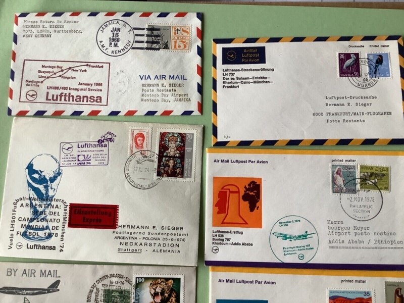 Airmail flight covers 12 mixed items Ref A1638