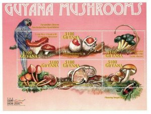 Guyana - 2000 - Mushrooms - Sheet Of 6 - MNH