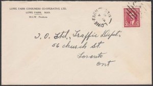 CANADA 1941 cover to Toronto - LOWE FAR / MAN cds...........................U329