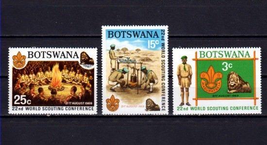 Botswana, Scott cat. 51-53. World Scout Conference issue. Lions in design. *