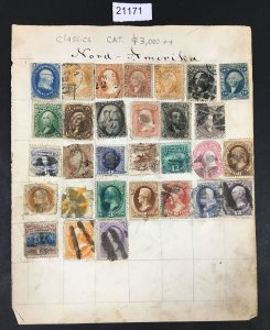 MOMEN: US STAMPS CLASSICS USED COLLECTION CAT. $3,000+ LOT #21171