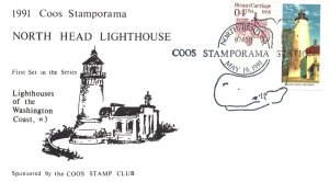 SPECIAL PICTORIAL POSTMARK AND CACHET COOS STAMPORAMA NORTH HEAD LIGHTHOUSE #3