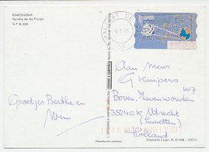 Postcard / ATM stamp Spain 1996 Globe - Earth - Telecommunication