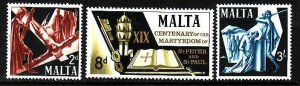 Malta-Sc#364-6- id6-unused hinged set-Apostles Peter & Paul-1967-