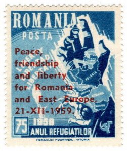 (I.B) Romania Cinderella : Peace Overprint (1959)  