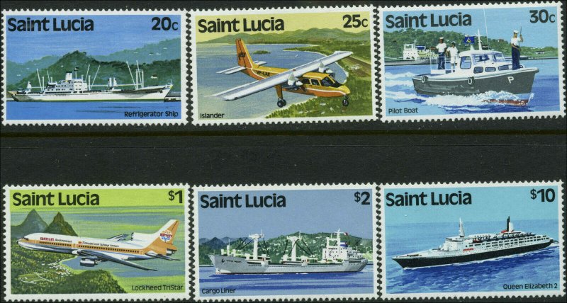 St. Lucia Scott #507a - #515a Complete Set of 6 Mint Never Hinged  Watermark 380