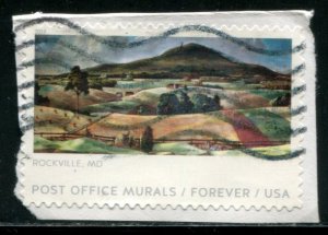 5374 US (55c) Post Office Murals SA, used on paper
