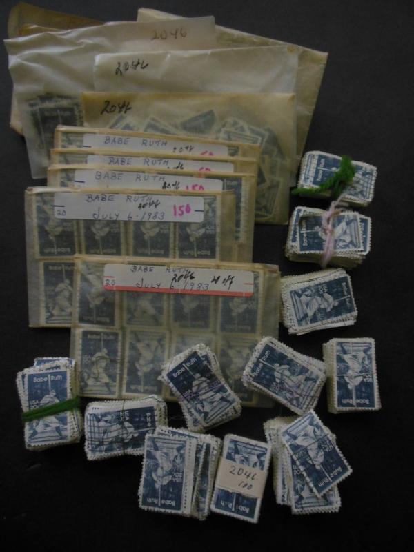 USA : 1983. Scott #2046 Baseball, Babe Ruth. Huge accumulation of 2700+ stamps.