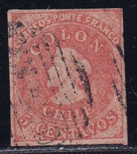 Chile 1854 Sc 3 Christopher Columbus SCV 75.00 Stamp Used