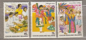 COCOS (KEELING) ISLANDS 1984 Traditions MH(*) Sc 108-110 #HS818