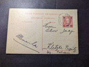1910 Portugal Colony Azores Overprint Postcard Cover to Kletzke Prignitz Germany